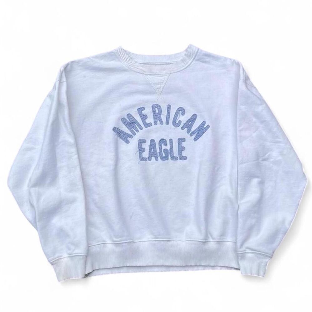 American-eagle-outfitters Women's White and Grey Sweatshirt